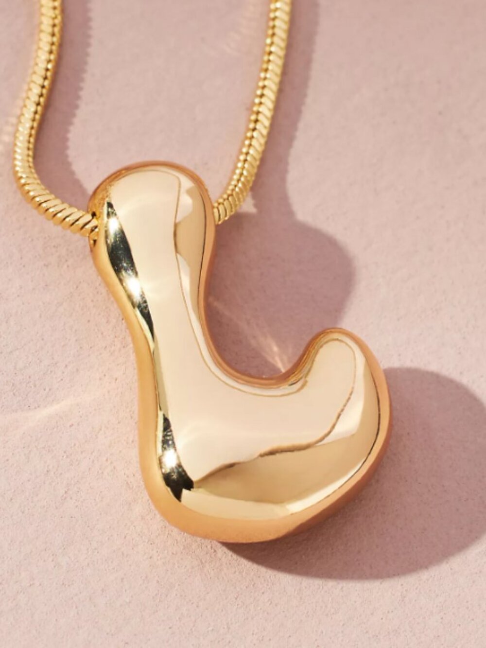 L Bubble Letter Anthropologie Initial Necklace